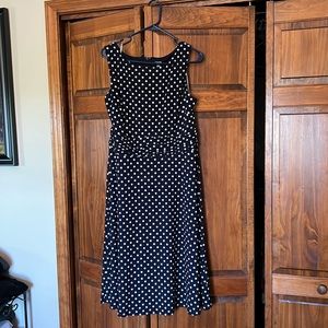 Chaps XL Navy Polka Dot Dress